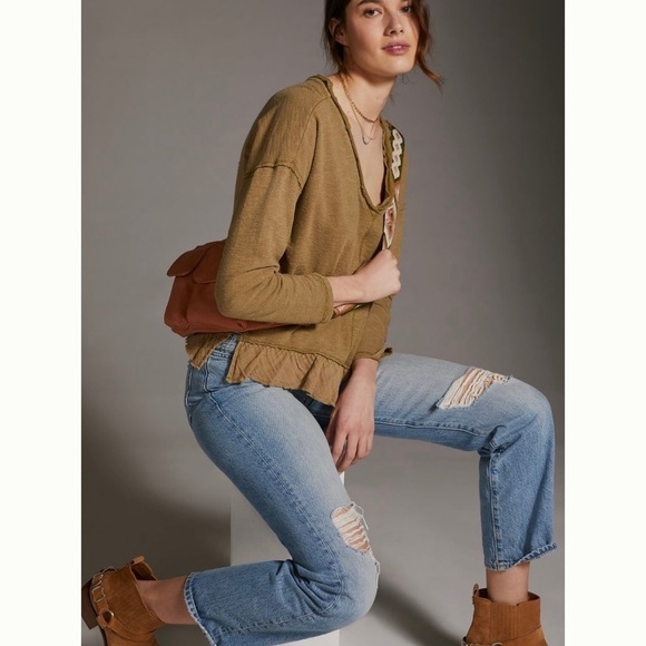 Pilcro knit poncho top moss color - Picture 1 of 11